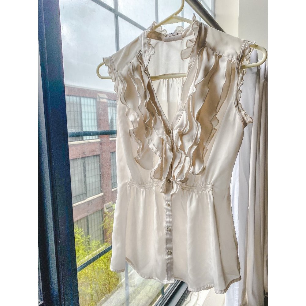 Silk work ruffle blouse